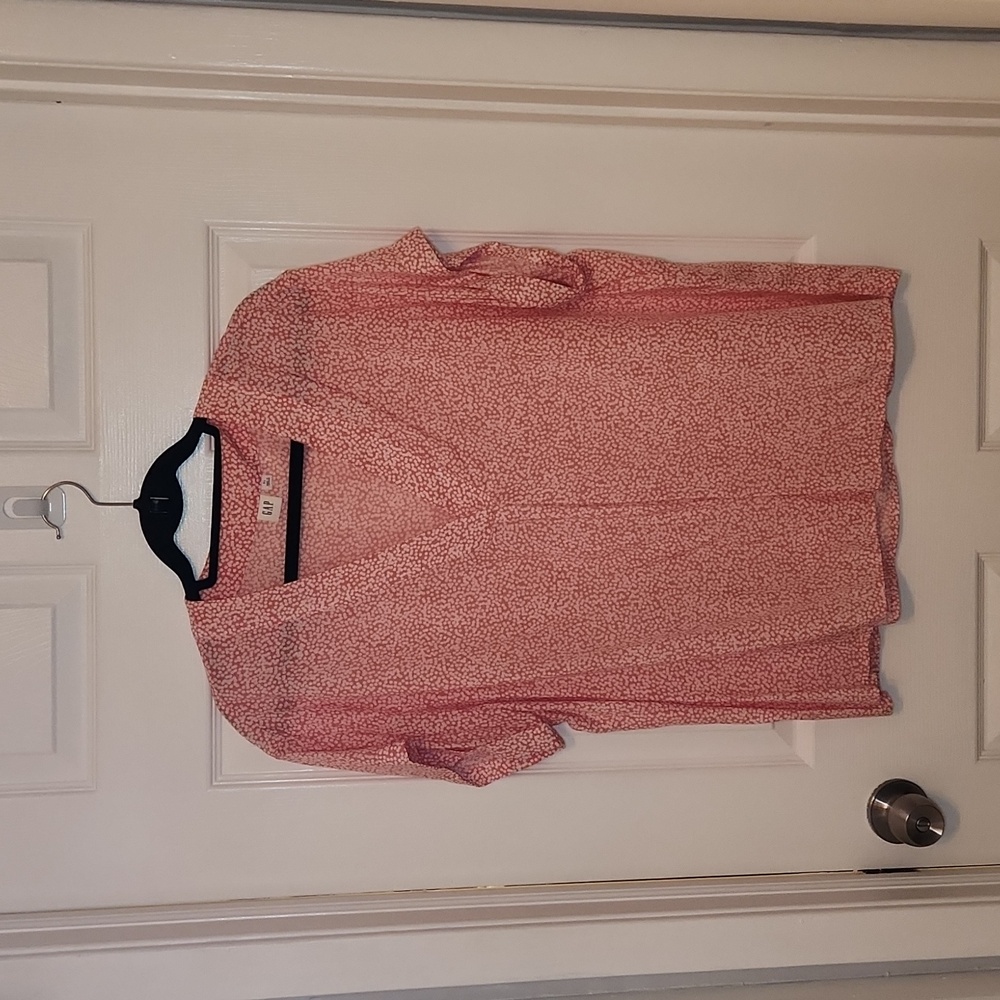 V Neck Short Sleeve Blouse